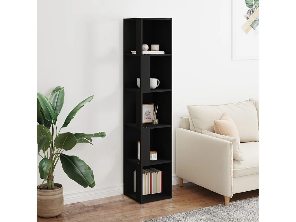 Armoire d'angle Noir 33x33x164,5 cm Bois d'ingénierie FR24821