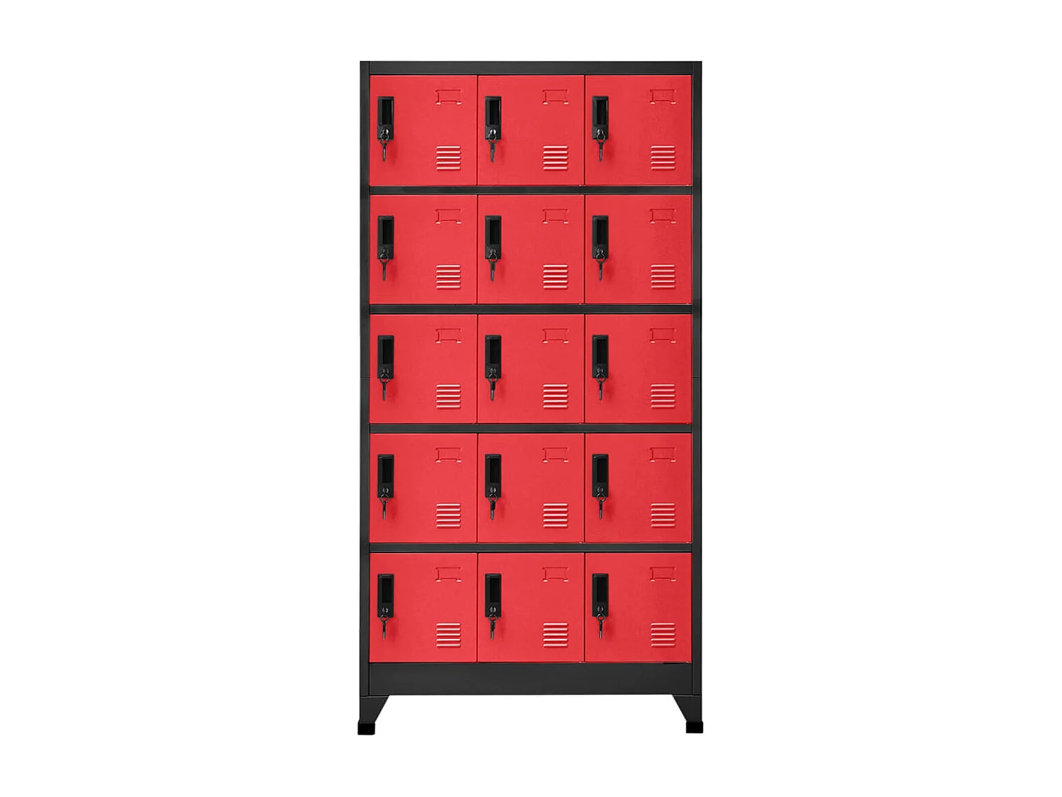 Armoire à casiers Anthracite et rouge 90x40x180 cm Acier FR22735