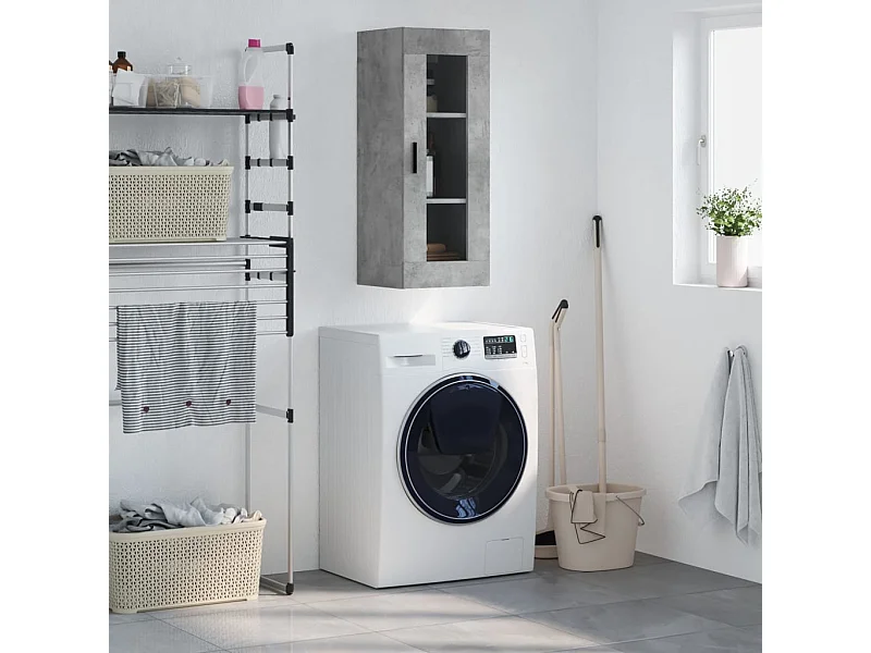 Armoire murale gris béton 34,5x34x90 cm FR17988