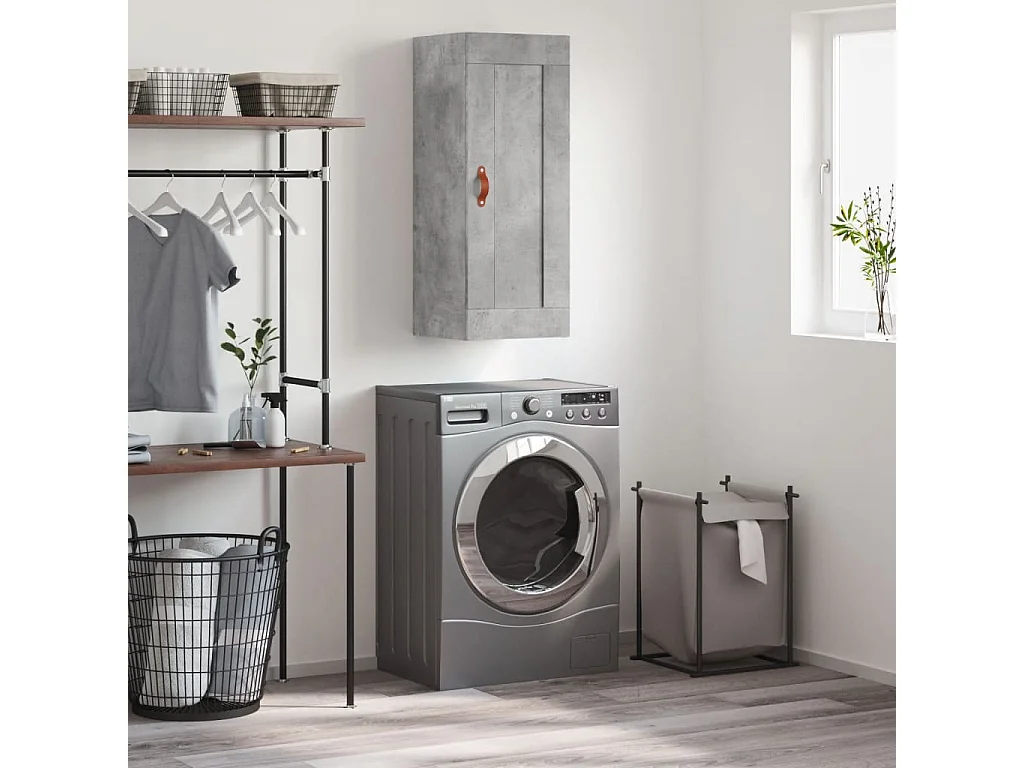 Armoire murale gris béton 34,5x34x90 cm bois d'ingénierie FR69496
