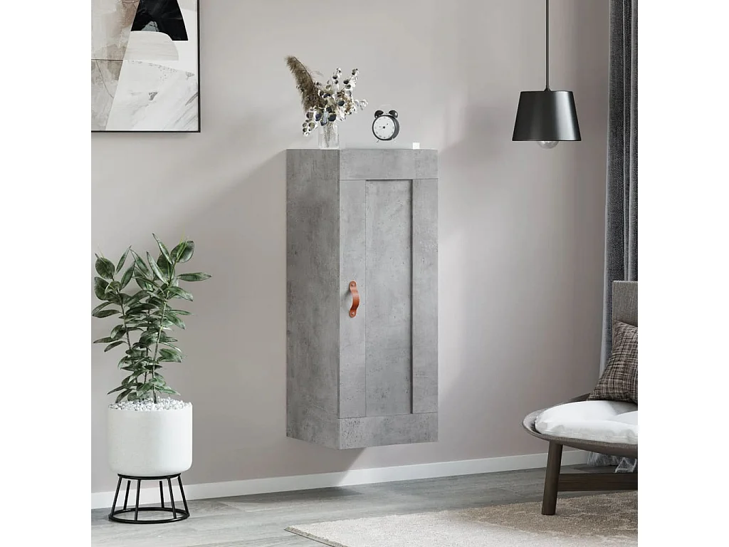 Armoire murale gris béton 34,5x34x90 cm bois d'ingénierie FR69496