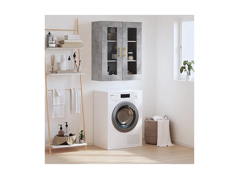 Armoire murale gris béton 69,5x34x90 cm FR62748