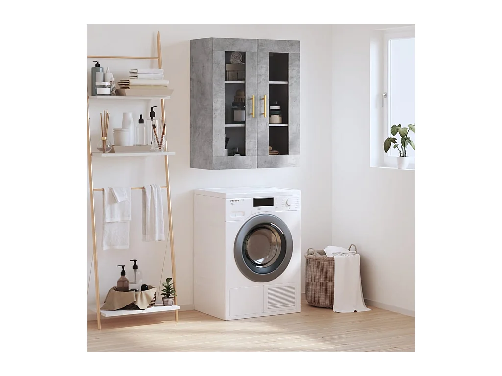 Armoire murale gris béton 69,5x34x90 cm FR62748