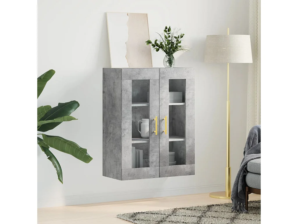 Armoire murale gris béton 69,5x34x90 cm FR62748
