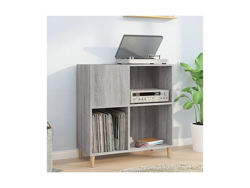 Armoire à disques sonoma gris 84,5x38x89 cm bois d'ingénierie FR52268