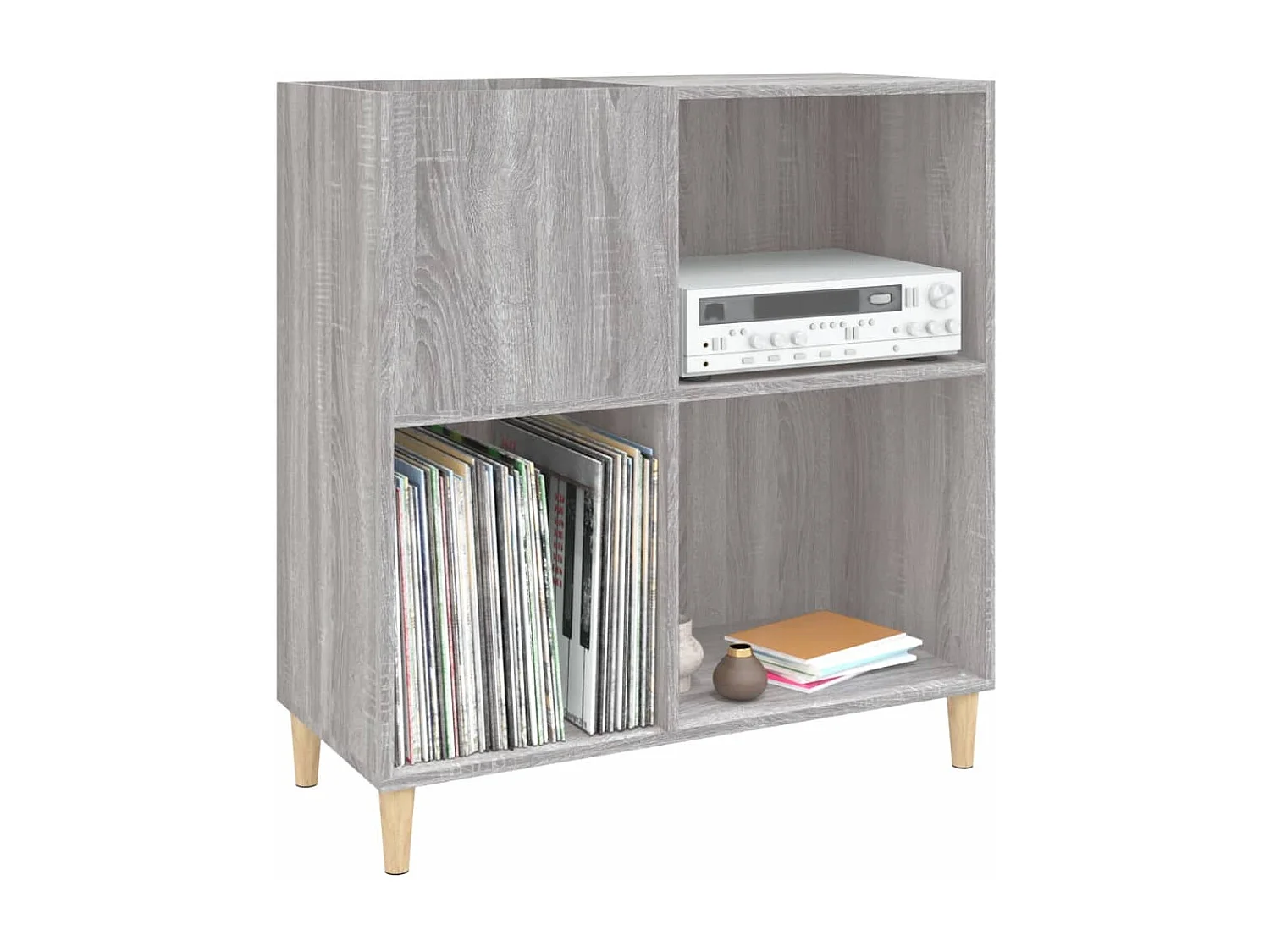 Armário p/ discos 84,5x38x89 cm derivados madeira cinza sonoma PT362712