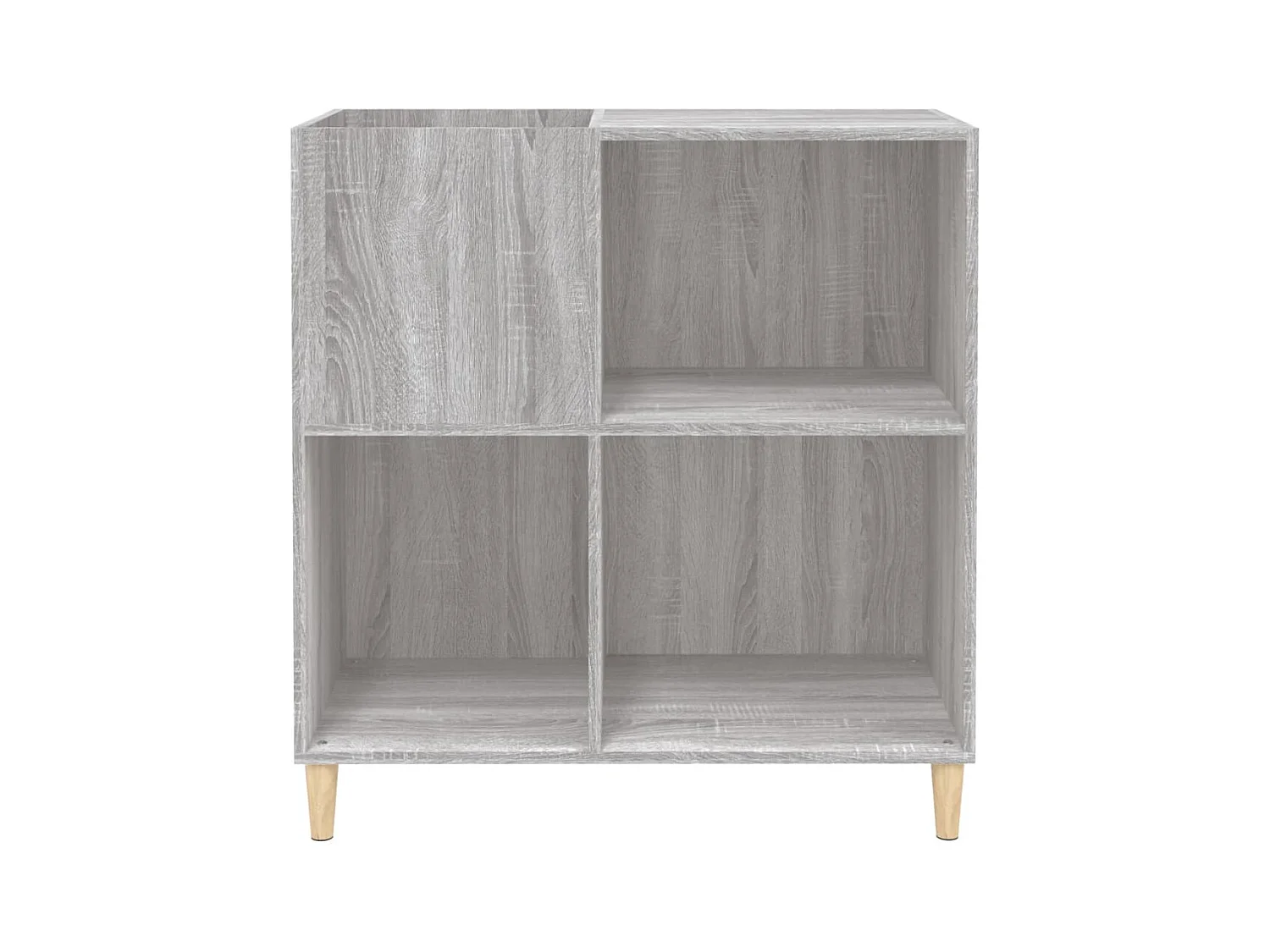 Platenkast 84,5x38x89 cm bewerkt hout grijs sonoma eikenkleurig BE252189