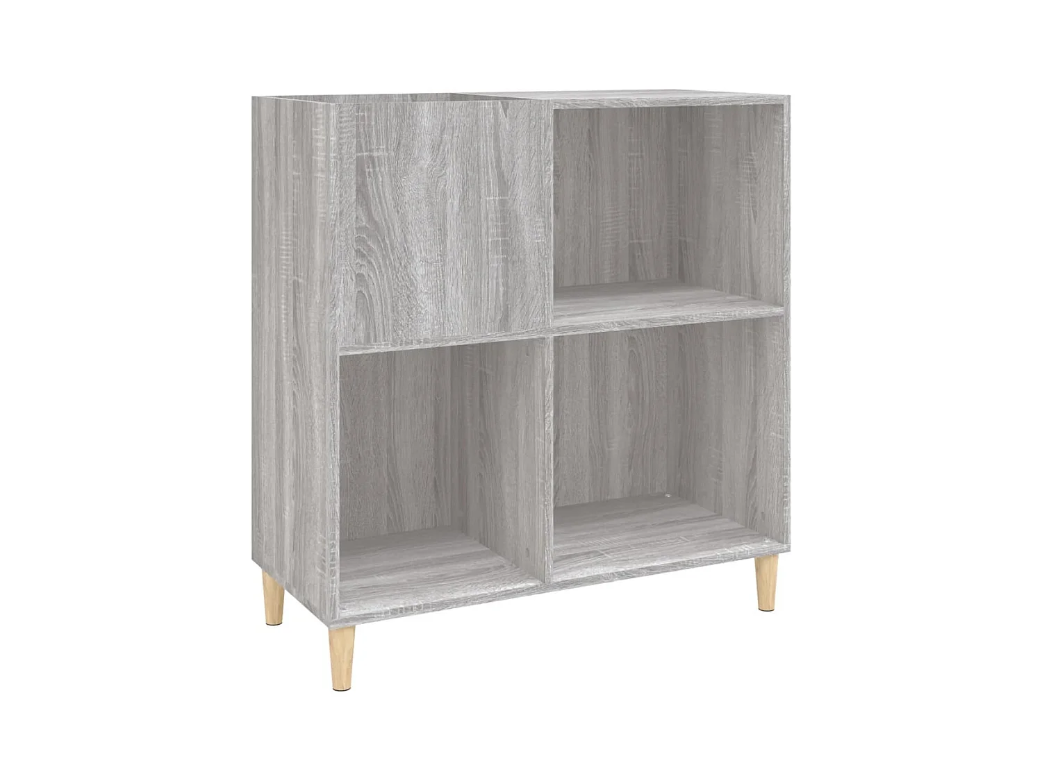 Platenkast 84,5x38x89 cm bewerkt hout grijs sonoma eikenkleurig BE252189