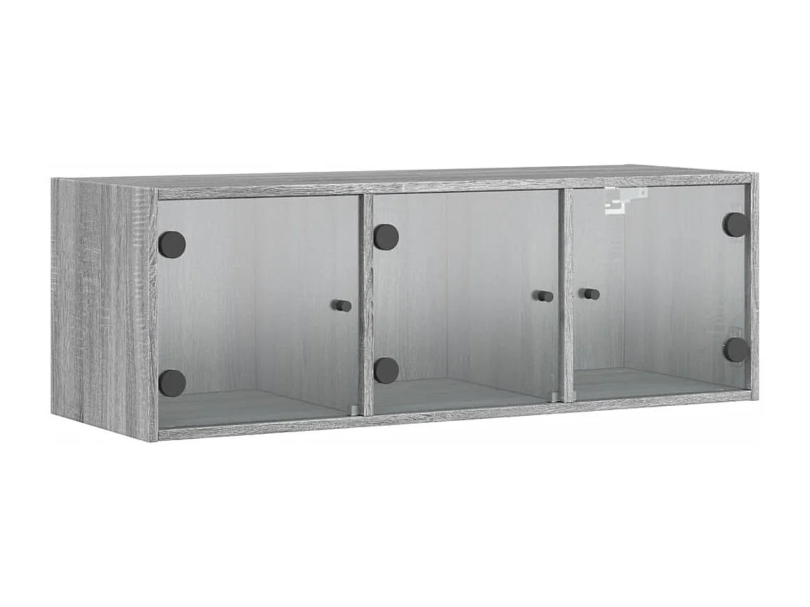 Armoire murale avec portes en verre sonoma gris 102x37x35 cm FR15952