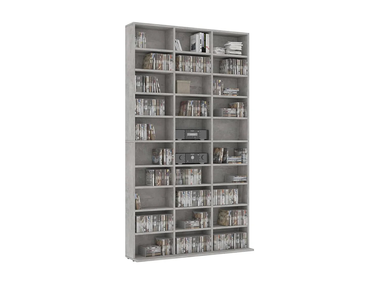 Armoire à CD Gris béton 102x16x177,5 cm Bois d'ingénierie FR50808