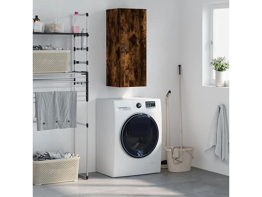 Armoire murale chêne fumé 34,5x34x90 cm FR31705