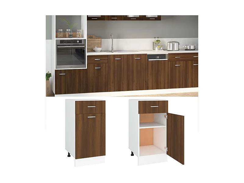 Armoire de plancher à tiroir Chêne marron 40x46x81,5 cm FR29681