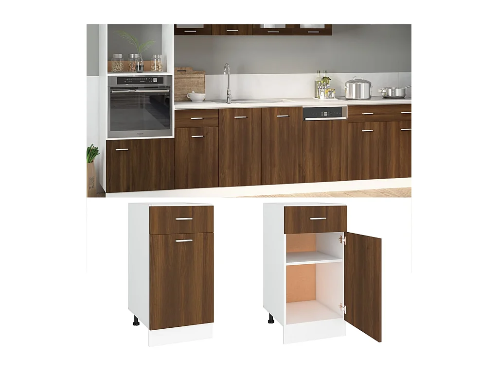 Armoire de plancher à tiroir Chêne marron 40x46x81,5 cm FR29681