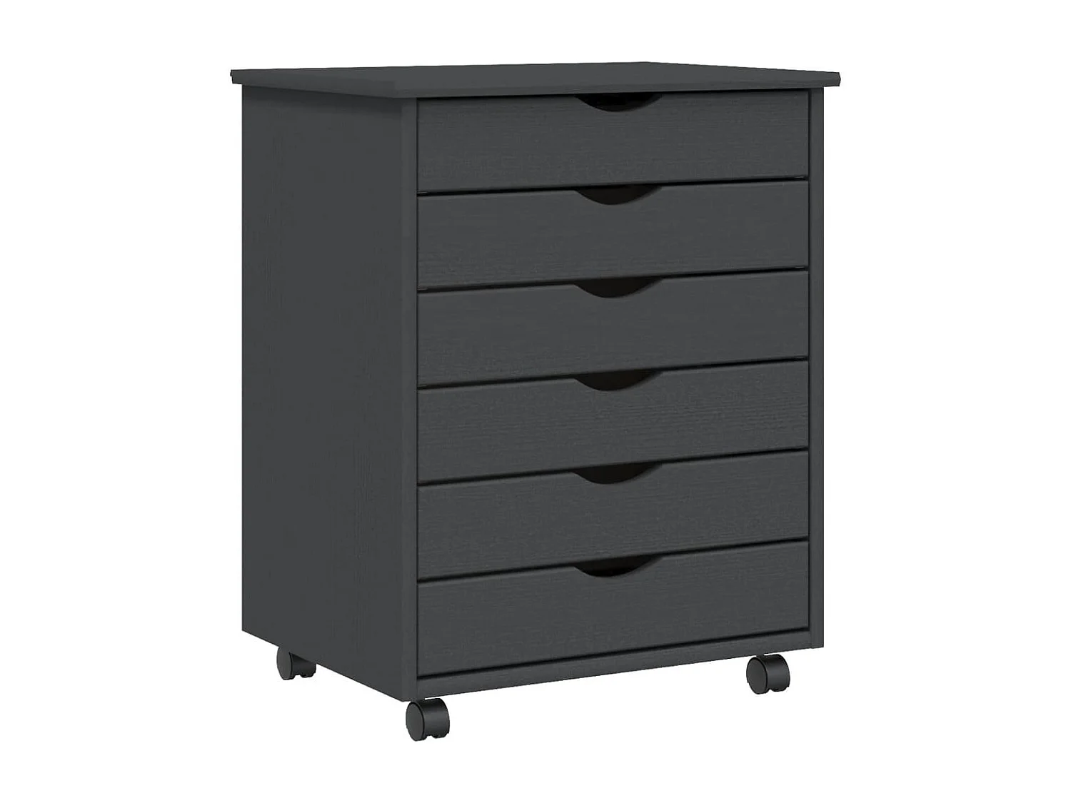 Cajonera con ruedas MOSS madera maciza de pino gris ES180278