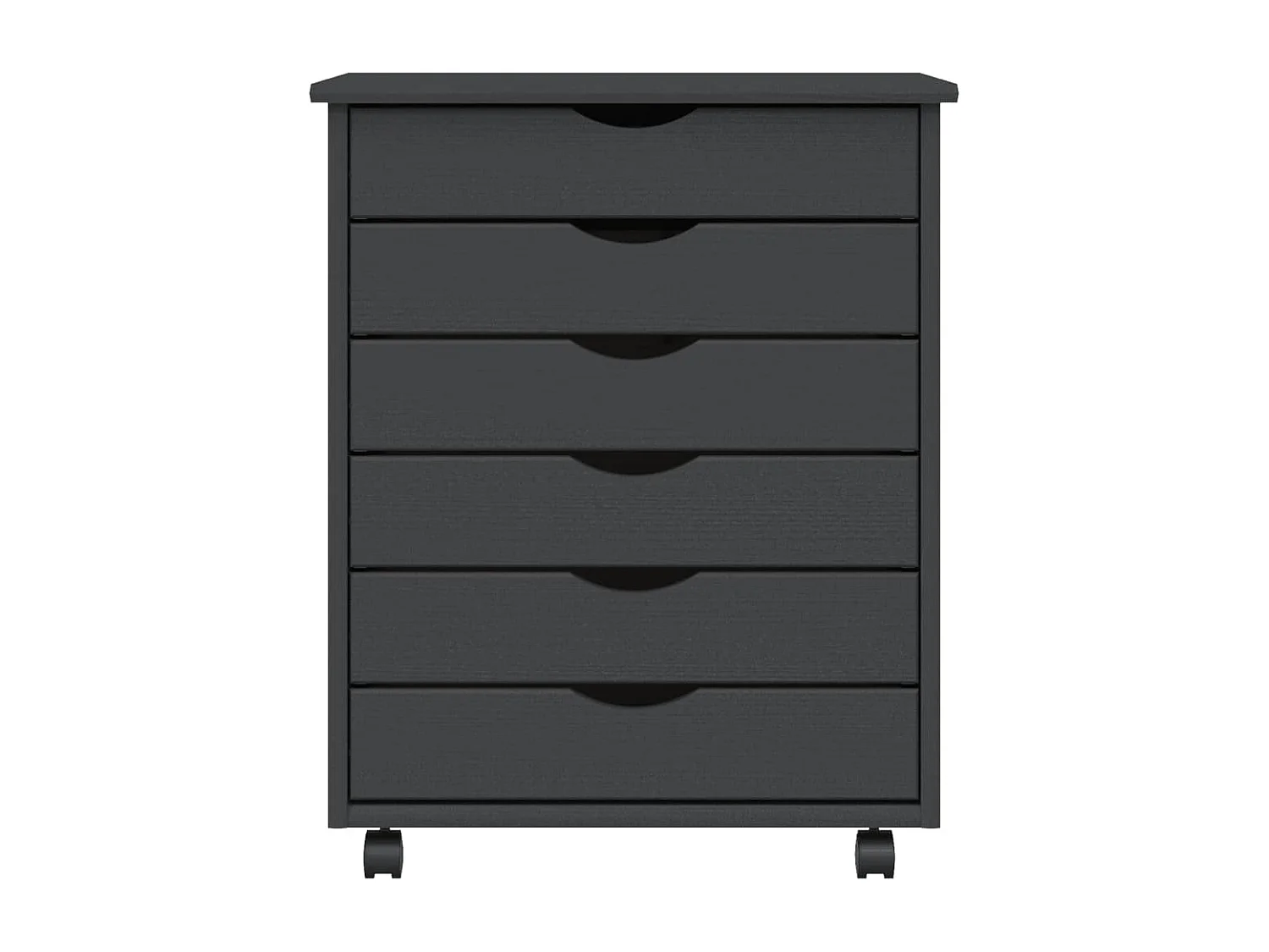 Armoire roulante avec tiroirs MOSS gris bois de pin solide FR31834