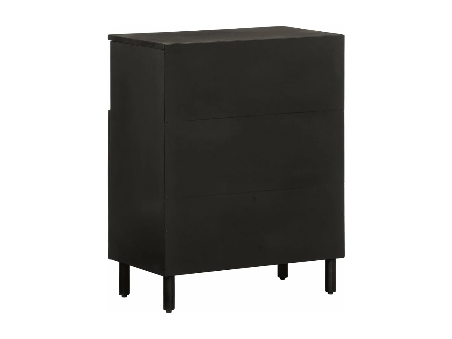 Armoire latérale noir 60x33x75 cm bois massif de manguier FR92391