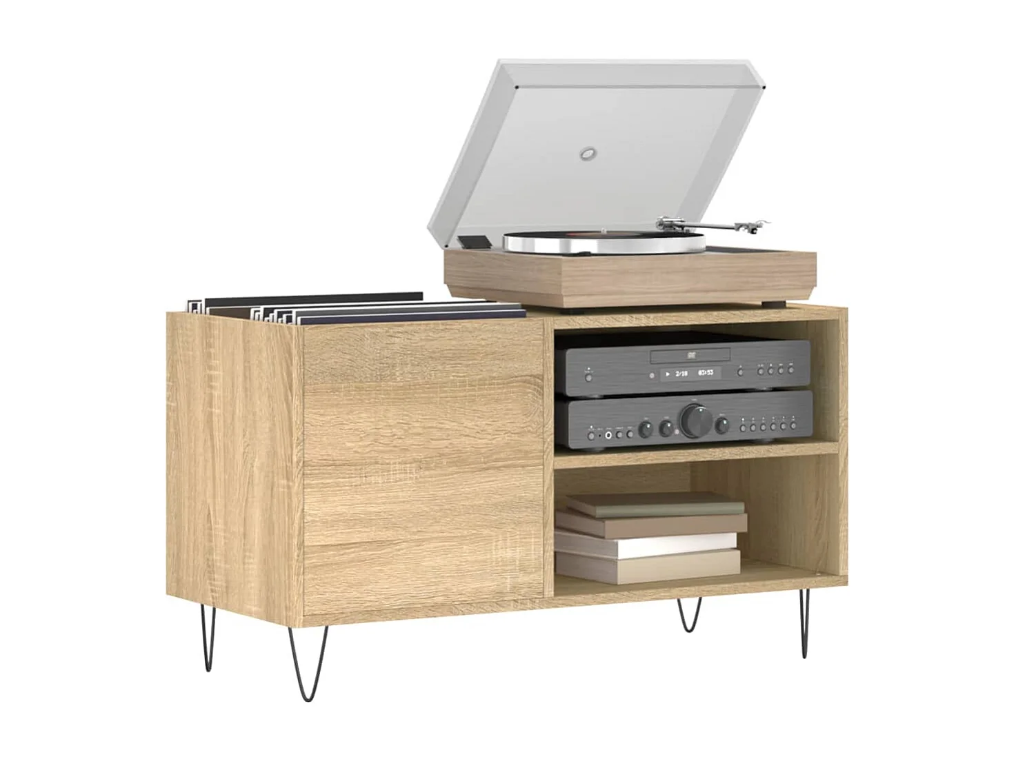 Armoire à disques chêne sonoma 85x38x48 cm bois d'ingénierie FR75662