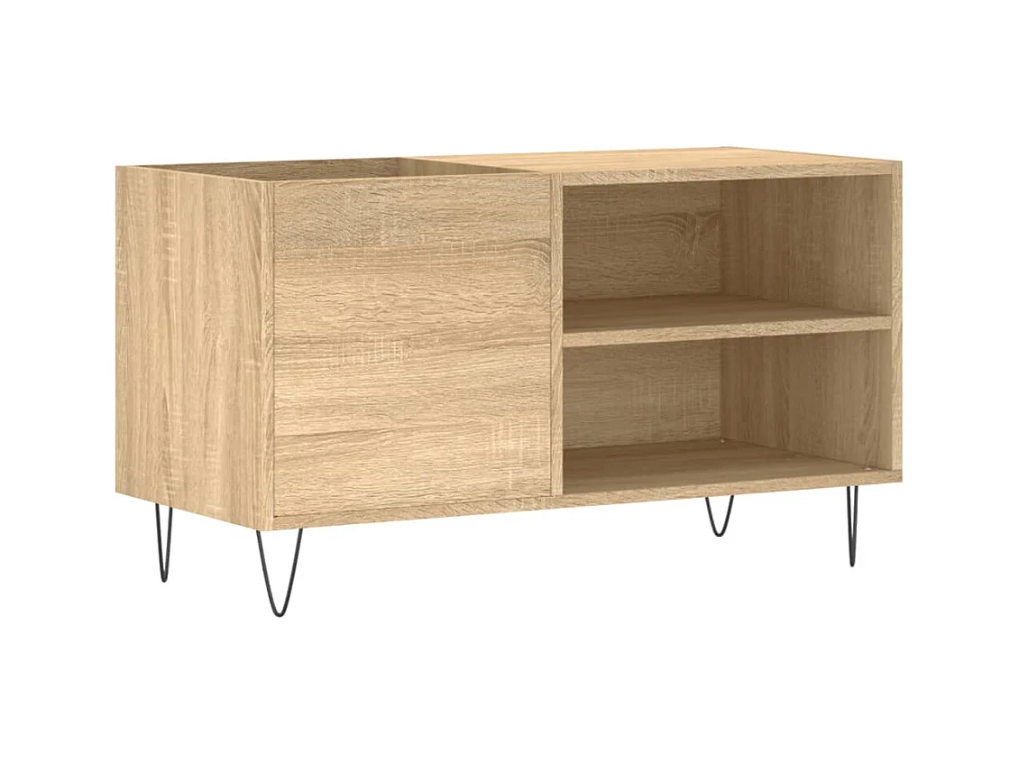 Platenkast 85x38x48 cm bewerkt hout sonoma eikenkleurig BE449172