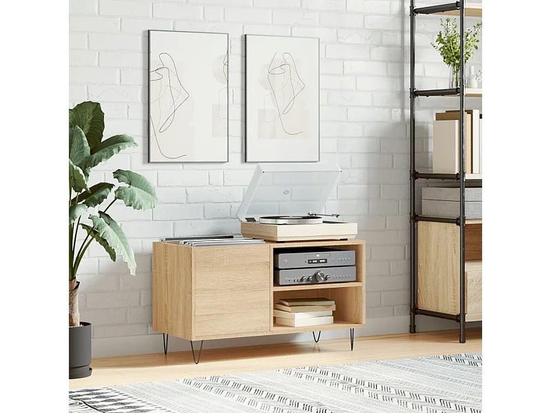 Armoire à disques chêne sonoma 85x38x48 cm bois d'ingénierie FR75662