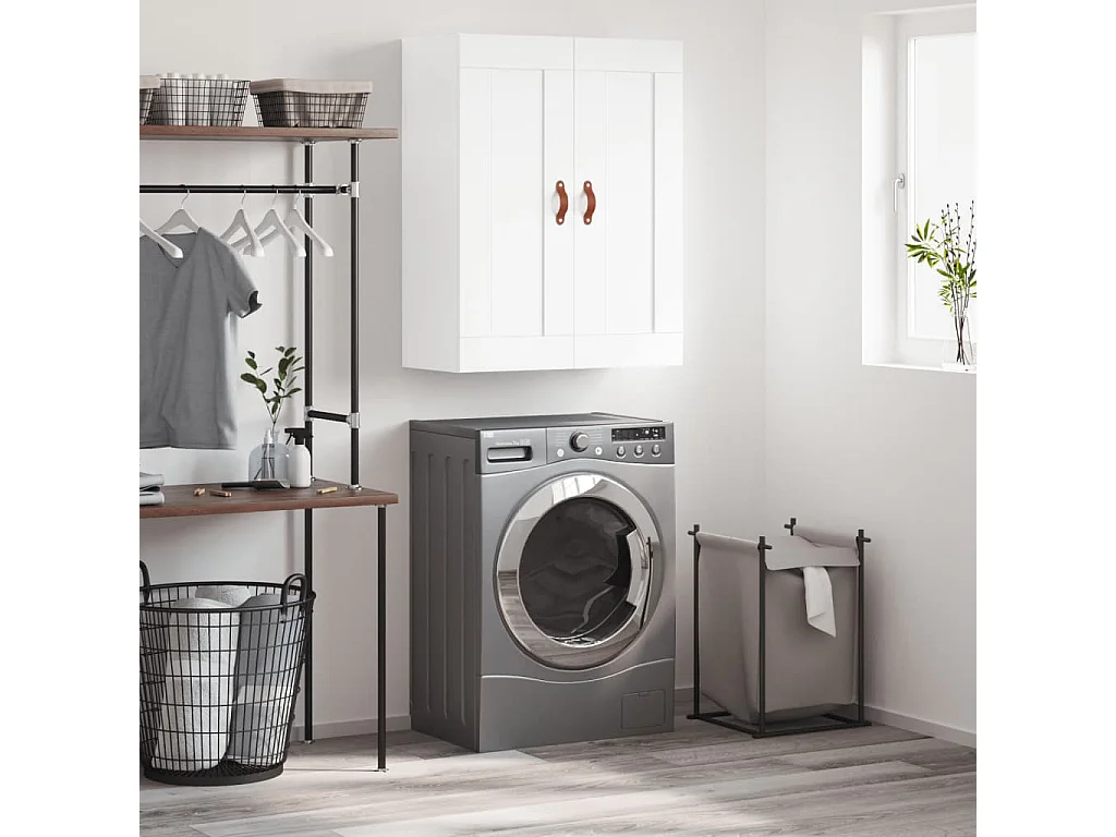 Armoire murale blanc 69,5x34x90 cm bois d'ingénierie FR65507