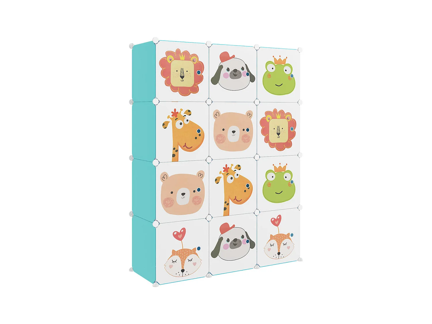 Estantería infantil de cubos con 12 compartimentos verde PP ES628557