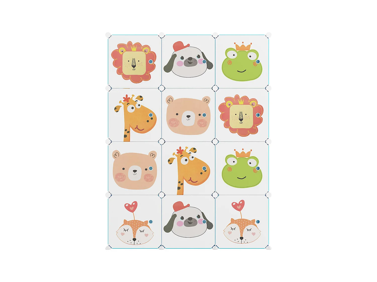 Estantería infantil de cubos con 12 compartimentos verde PP ES628557