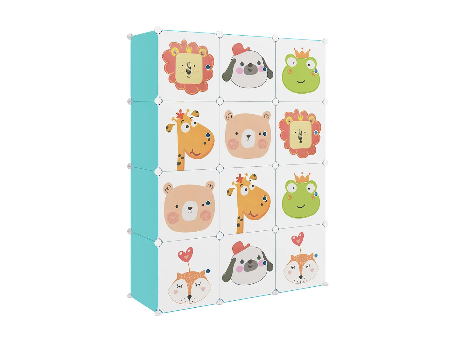 Armoire de rangement pour enfants avec 12 cubes Vert PP FR48277