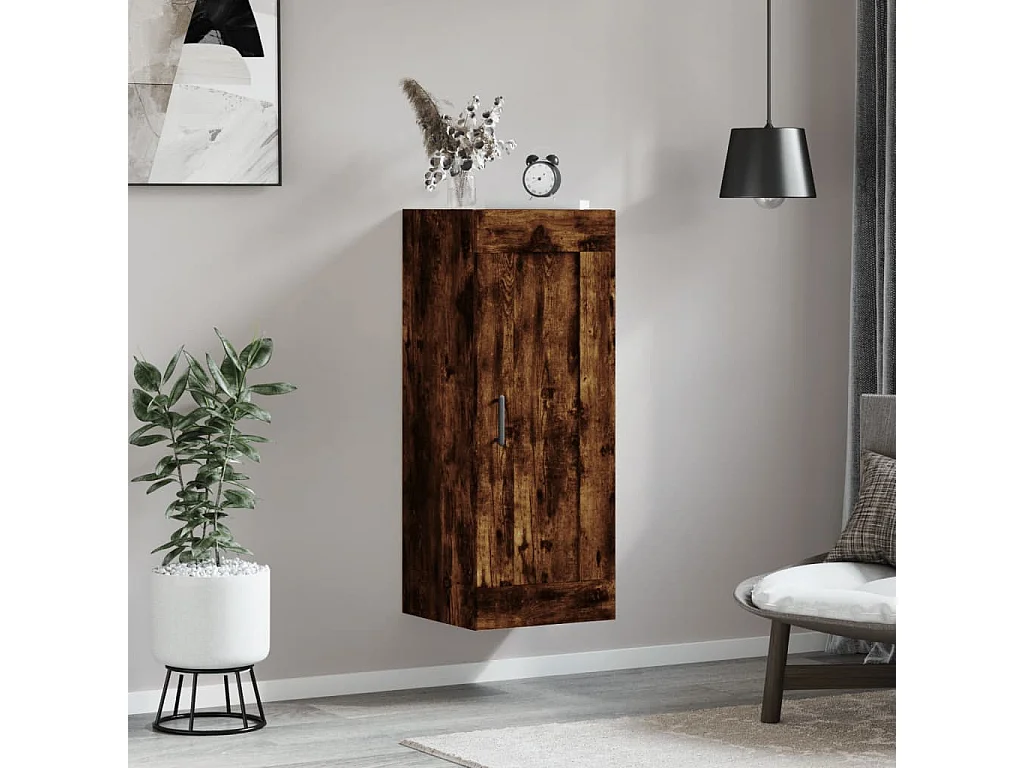 Armoire murale chêne fumé 34,5x34x90 cm bois d'ingénierie FR37658