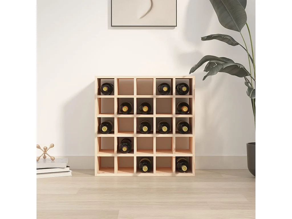 Botellero de madera maciza de pino 56x25x56 cm ES492086