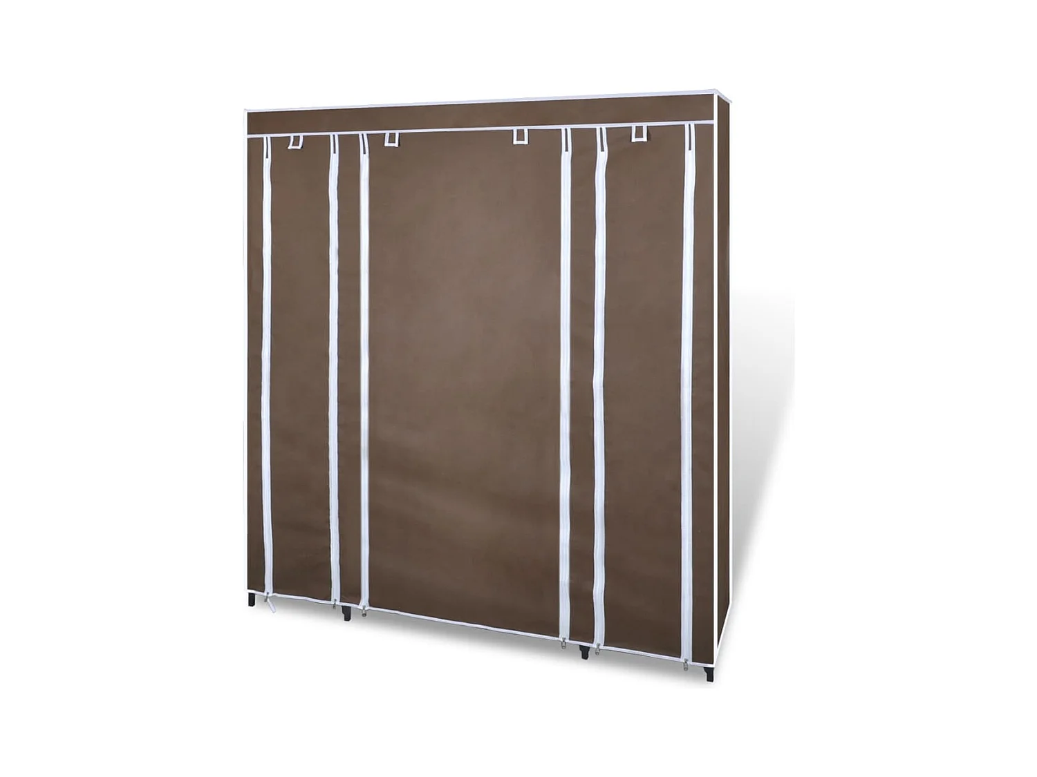 Armario de tela compartimentos y varillas marrón 45x150x176cm ES252520