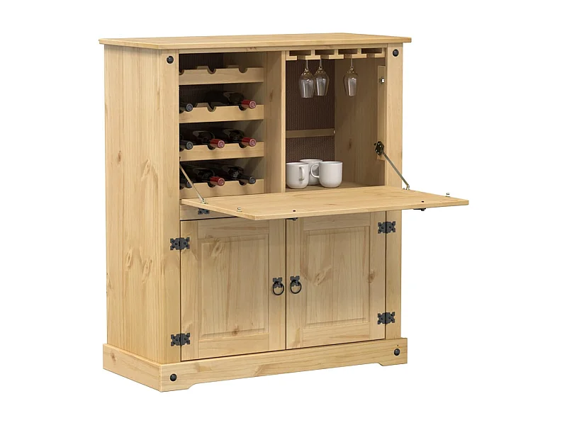 Armoire à vin Corona 97x45x114 cm bois de pin massif FR66350
