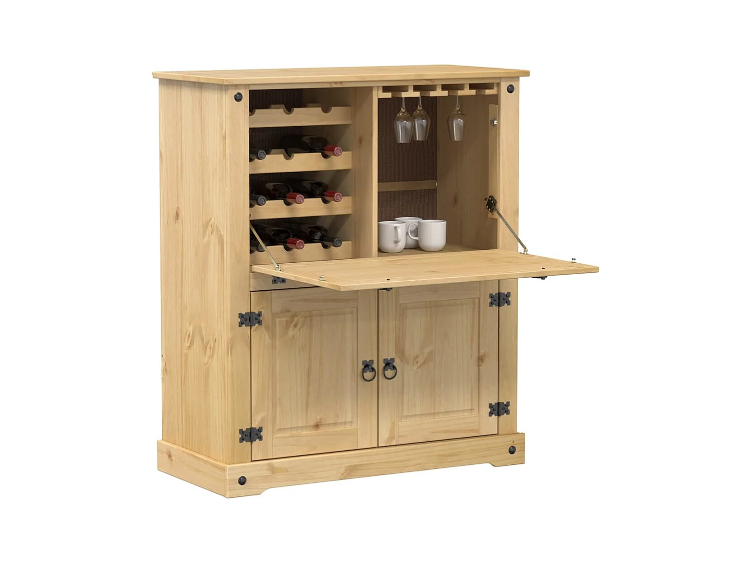 Armoire à vin Corona 97x45x114 cm bois de pin massif FR66350