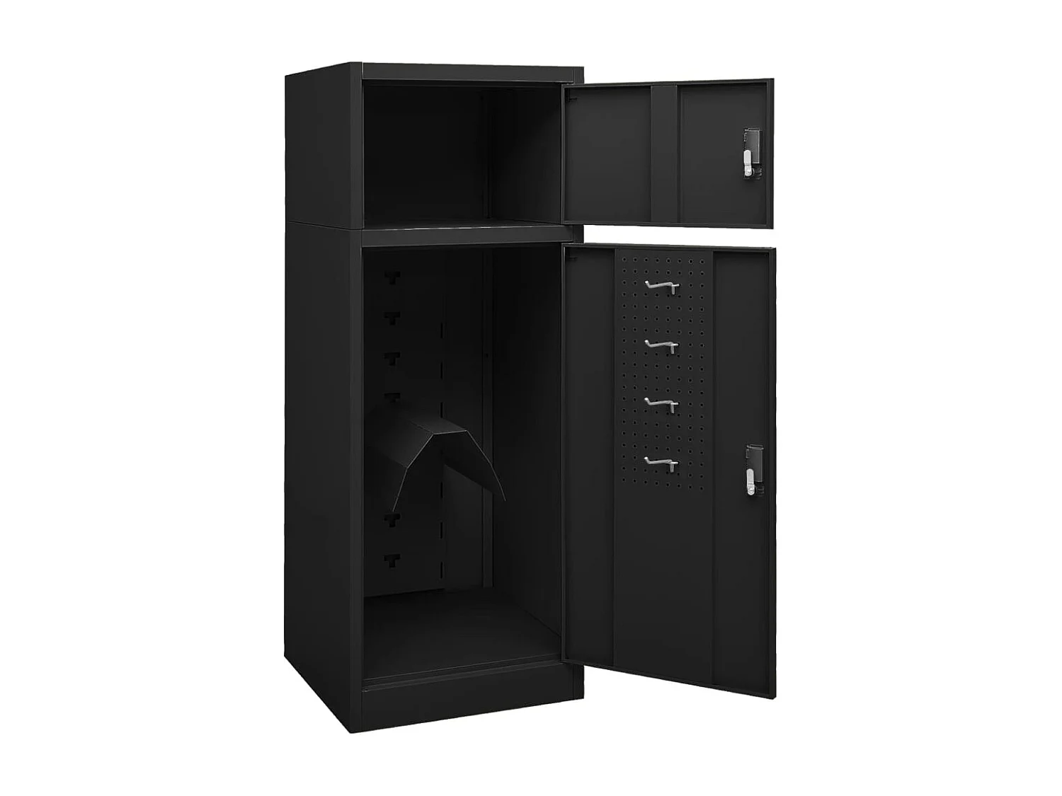 Armoire à selles Noir 53x53x140 cm Acier FR60654