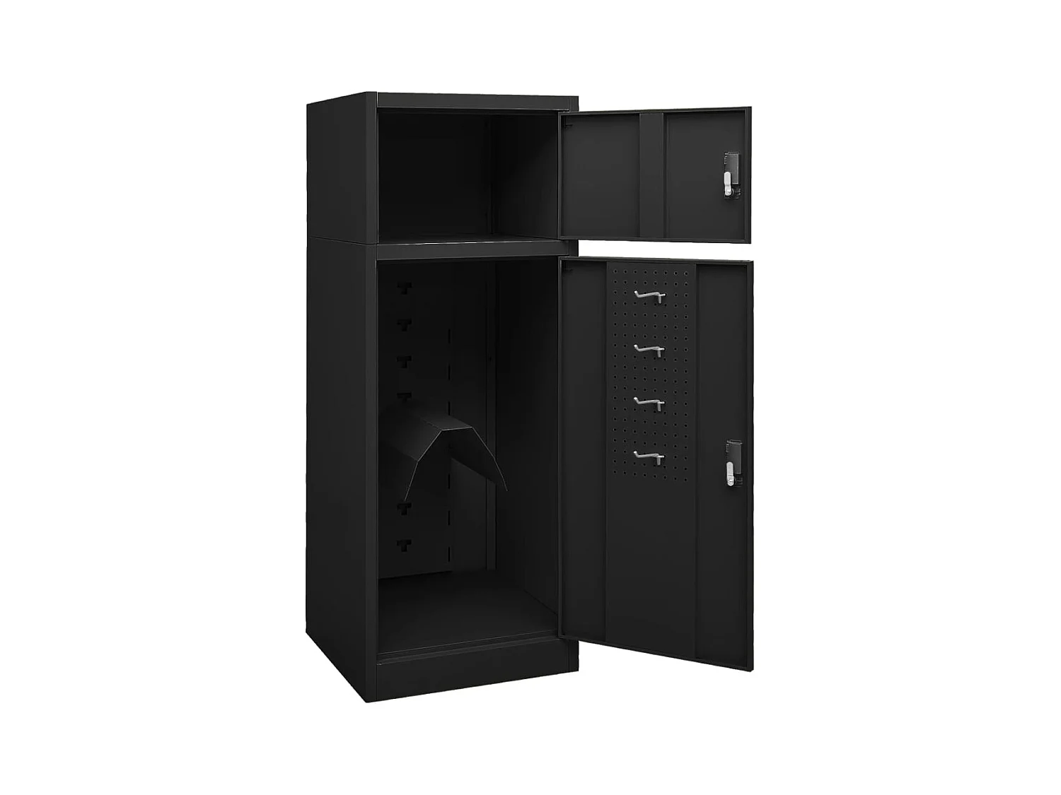 Armario para sillas de montar acero negro 53x53x140 cm ES487405