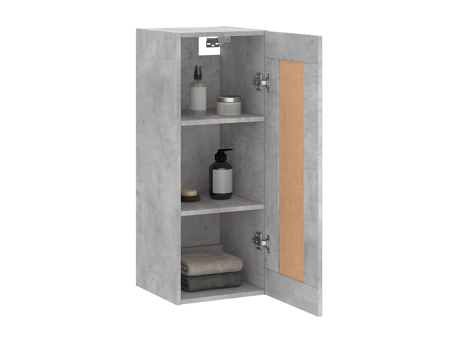Armario de pared madera ingeniería gris hormigón 34,5x34x90 cm ES201896