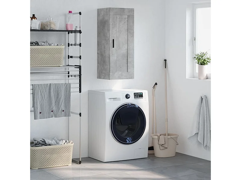 Armoire murale gris béton 34,5x34x90 cm bois d'ingénierie FR70009