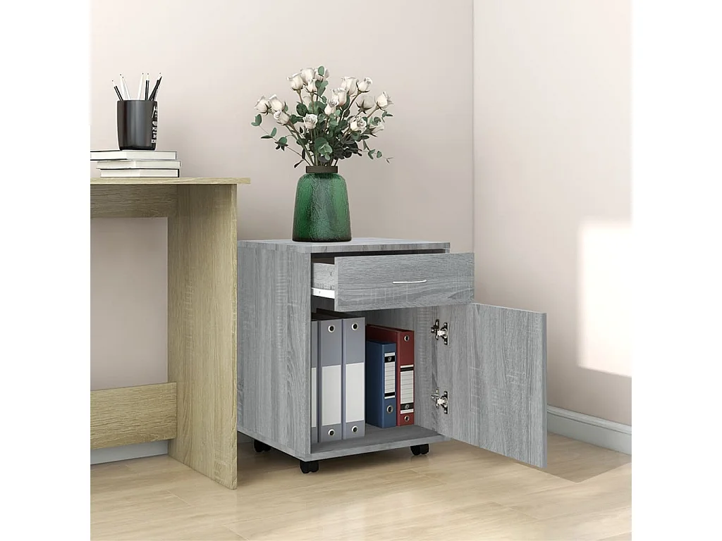 Armoire roulante Sonoma gris 45x38x54 cm Bois d'ingénierie FR51861