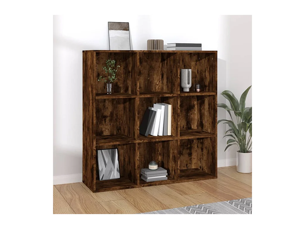 Armoire à livres chêne fumé 98x29x97,5 cm FR60262
