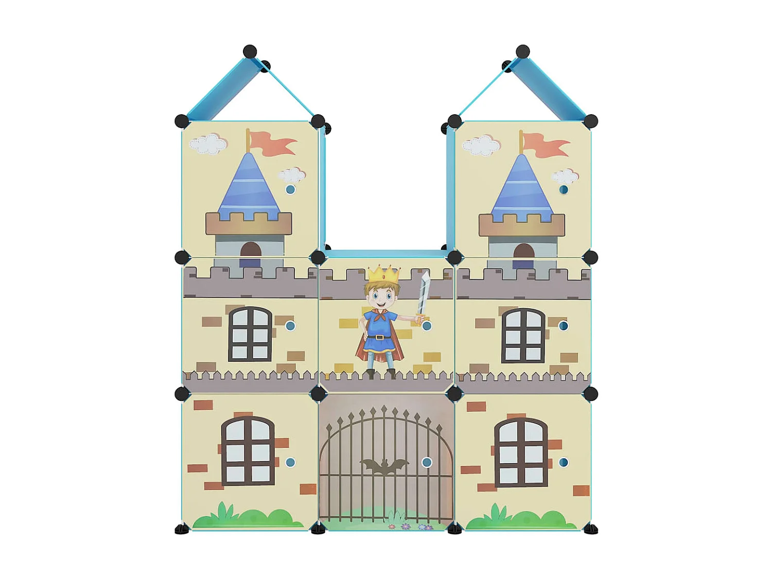 Armoire de rangement pour enfants avec 8 cubes Bleu PP FR22453