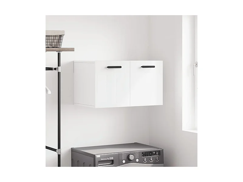 Armario pared madera contrachapada blanco brillo 60x36,5x35 cm ES929072