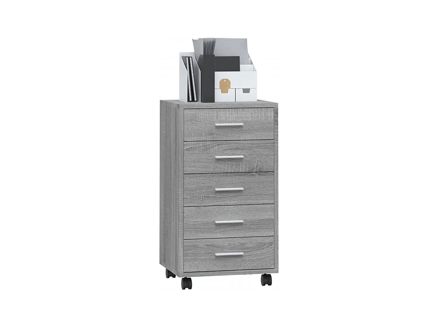 Armoire à tiroirs avec roulettes Sonoma gris Bois d'ingénierie FR47582