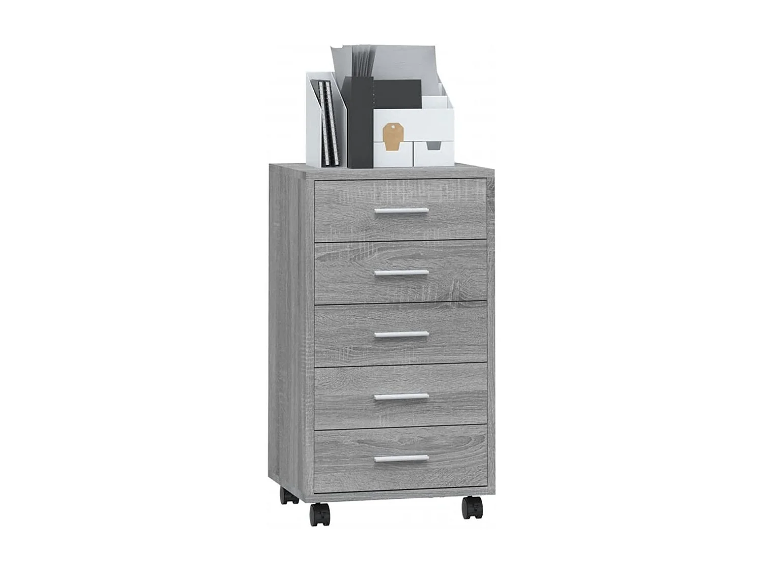 Armoire à tiroirs avec roulettes Sonoma gris Bois d'ingénierie FR47582