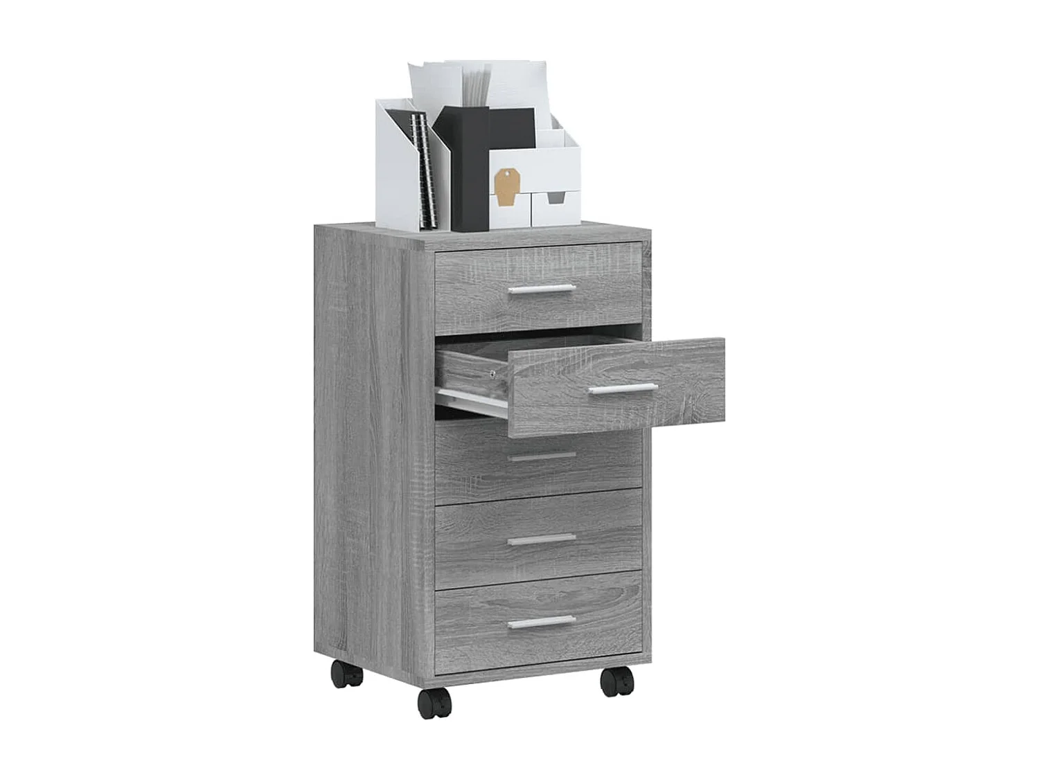 Armoire à tiroirs avec roulettes Sonoma gris Bois d'ingénierie FR47582