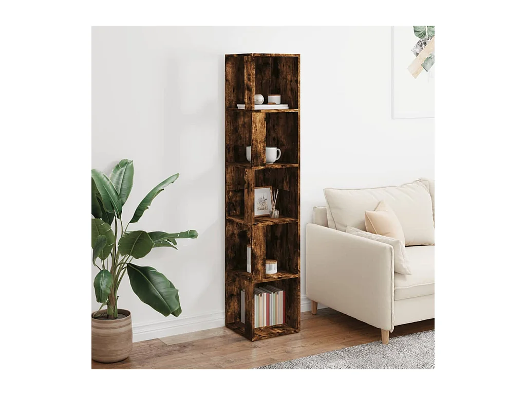 Armoire d'angle Chêne fumé 33x33x164,5 cm Bois d'ingénierie FR40875