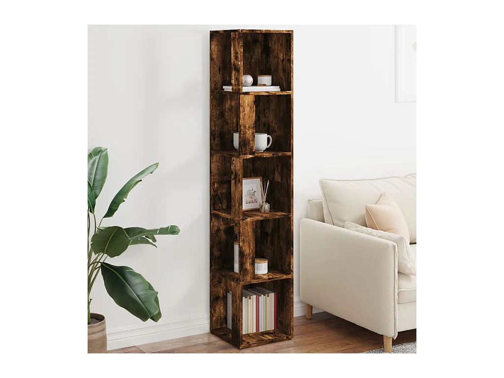 Armoire d'angle Chêne fumé 33x33x164,5 cm Bois d'ingénierie FR40875