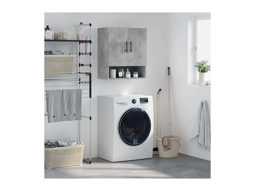 Armoire murale gris béton 60x31x70 cm bois d'ingénierie FR60017