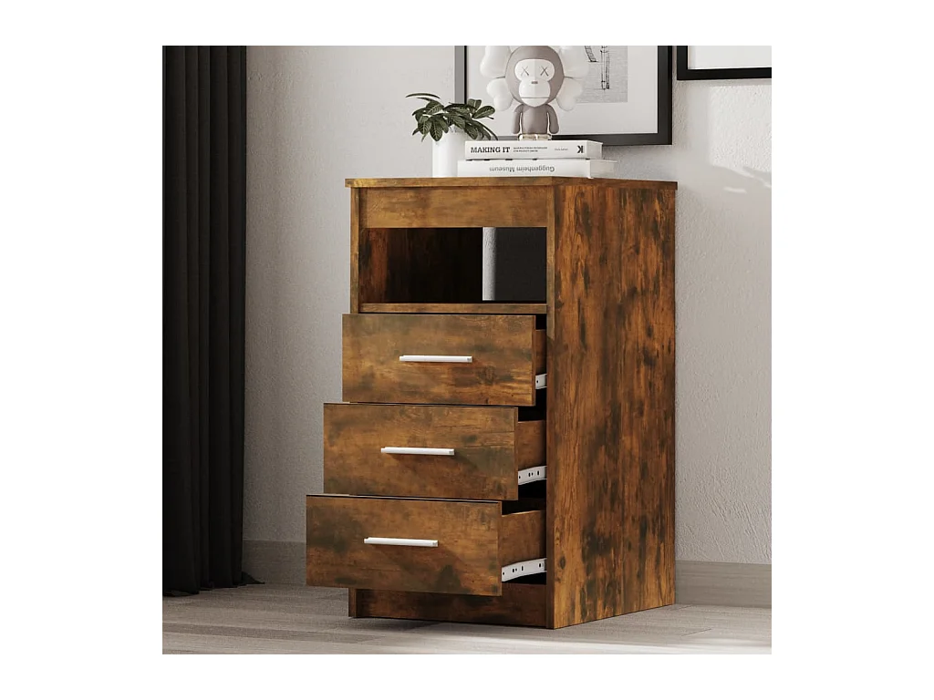Armoire à tiroirs Chêne fumé 40x50x76 cm Bois d'ingénierie FR43433