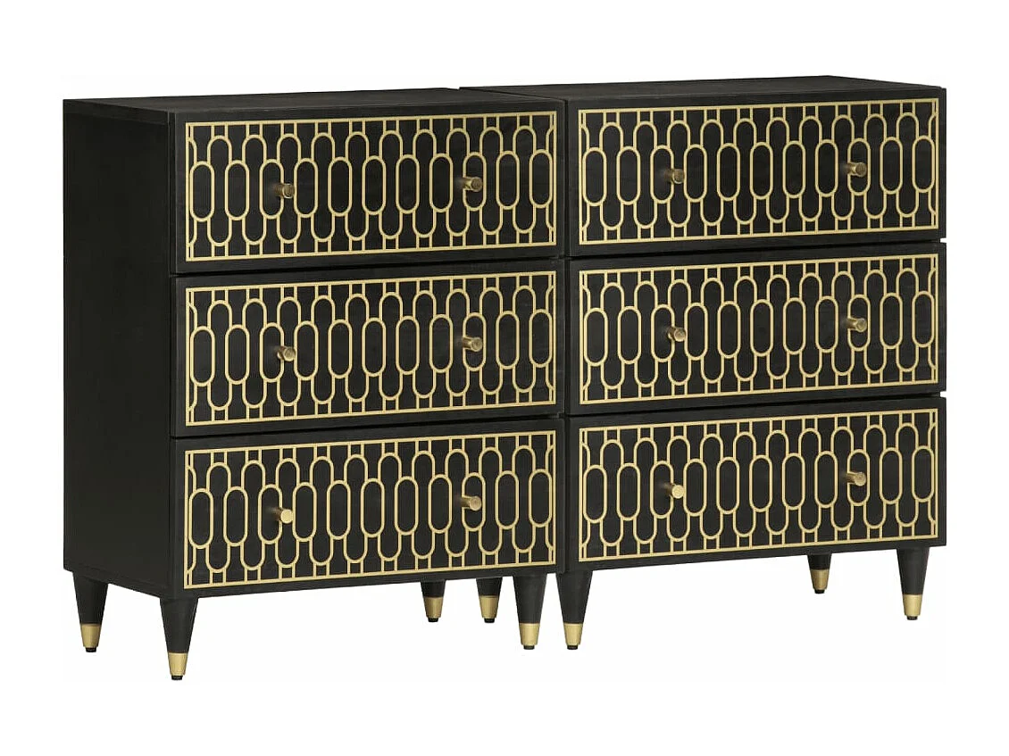 Bijzetkasten 2 st 60x33x75 cm massief mangohout BE315170