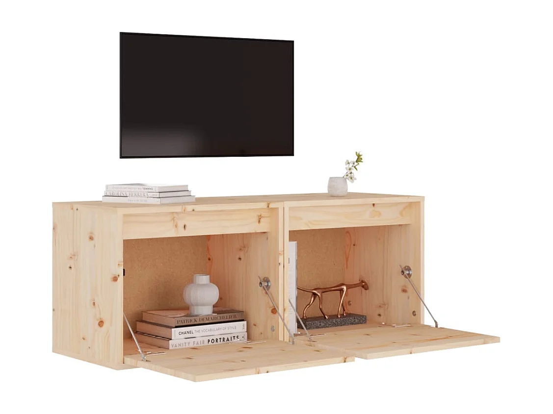 Wandkasten 2 st 45x30x35 cm massief grenenhout BE221079