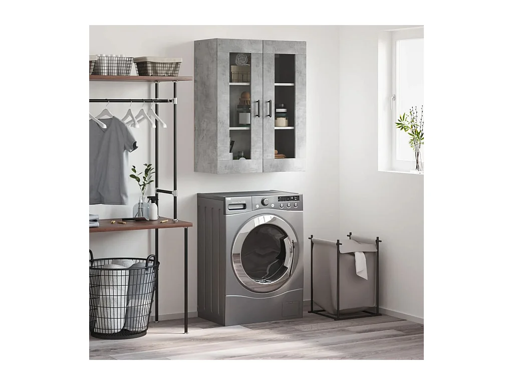 Armoire murale gris béton 69,5x34x90 cm FR72003